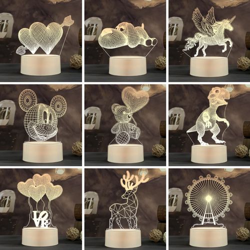 创意礼品3d小夜灯led床头灯新奇特usb小台灯生日礼物厂家来图定制